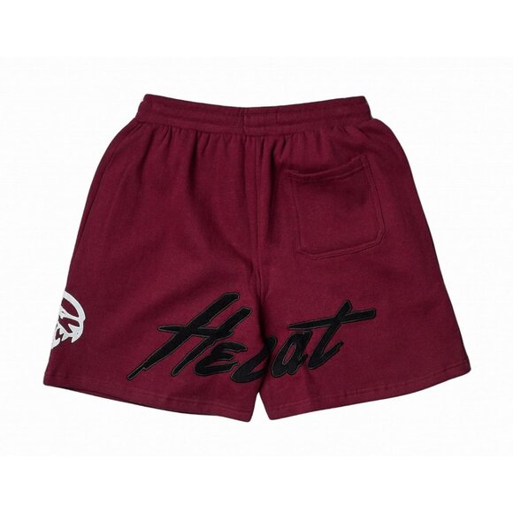 Reason x Dodge Hellcat Shorts Men’s Burgundy Embroidered Fleece - Picture 2 of 3